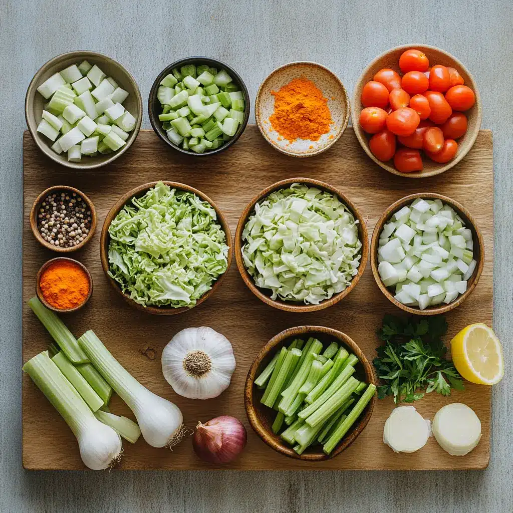 DETOX CABBAGE SOUP centered hero view, clean and uncluttered