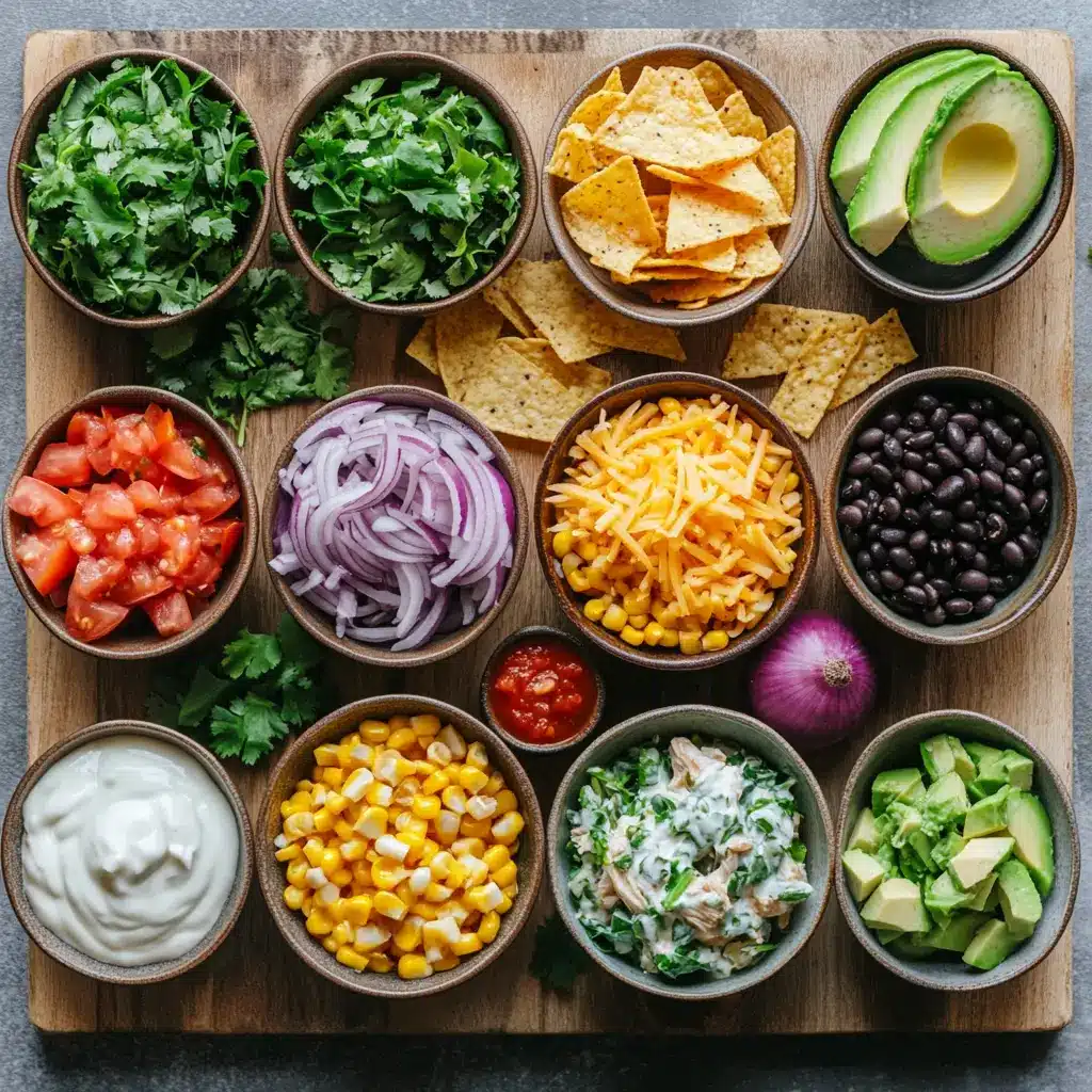 HEALTHY CHICKEN TORTILLA SOUP centered hero view, clean and uncluttered