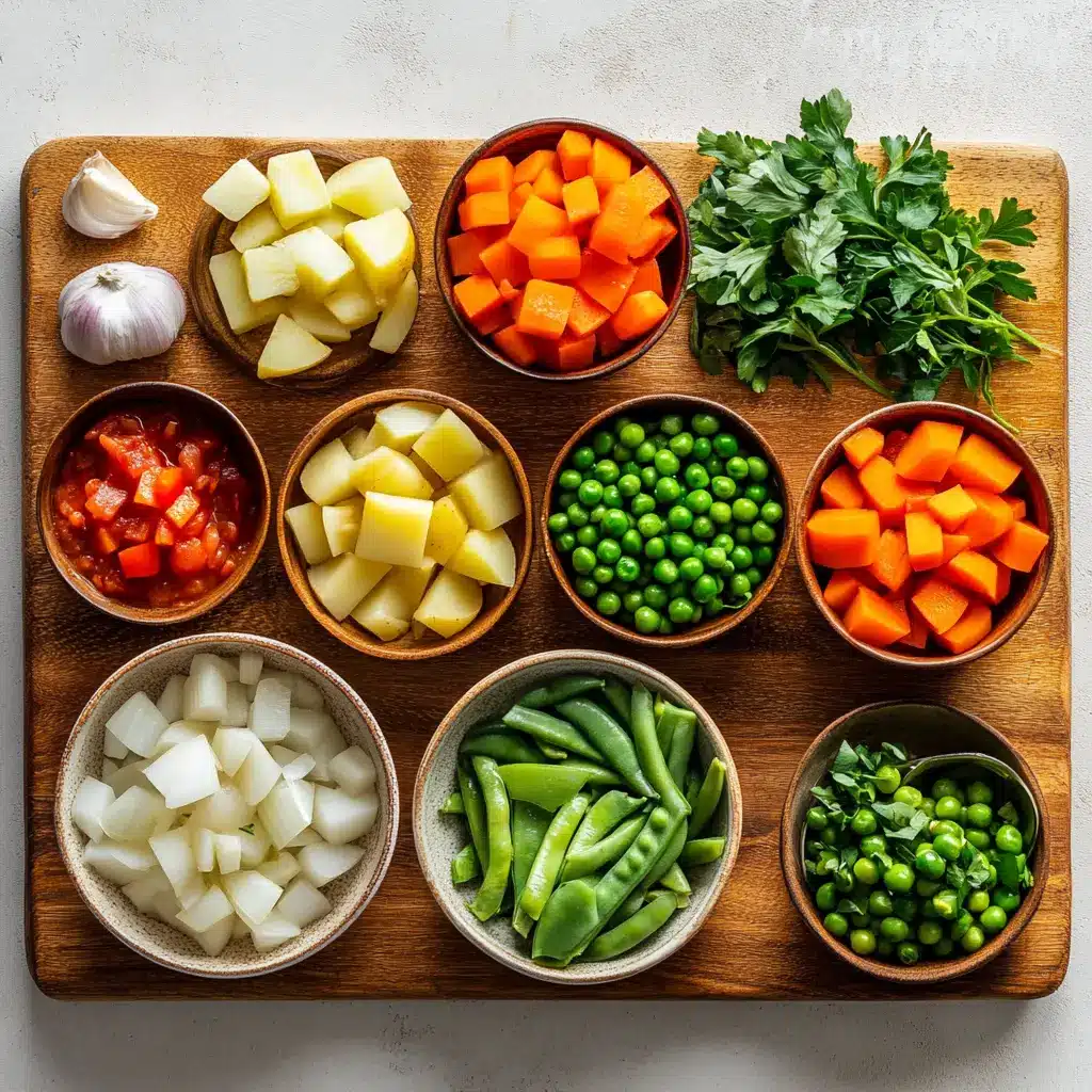 Hearty Irish Vegetarian Stew with tender vegetables in a rustic pot, garnished with fresh herbs.