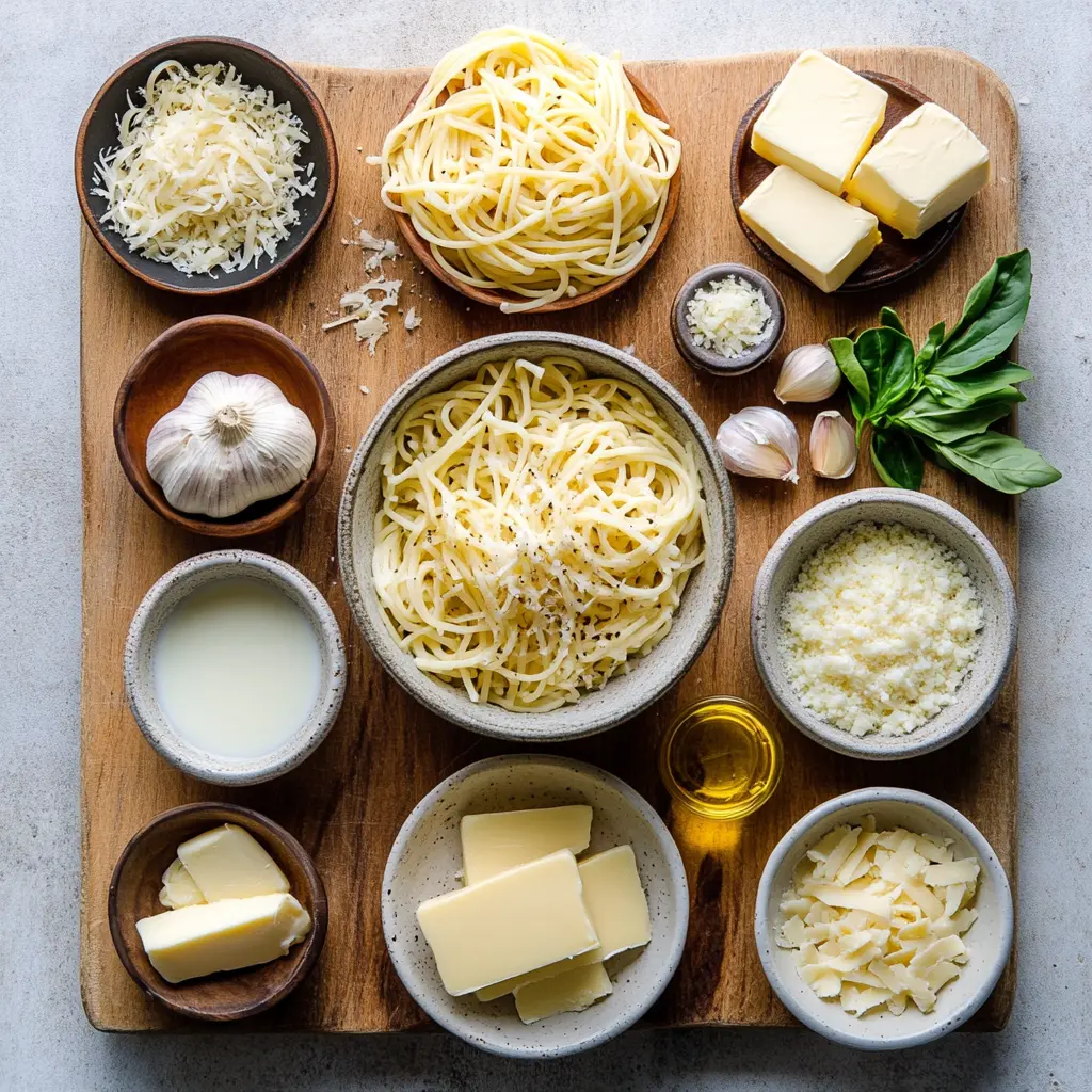 Delicious One Pot Creamy Garlic Pasta, beautifully plated and ready to eat