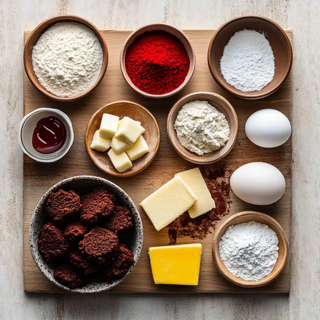 Close-up of freshly baked Red Velvet Cupcake Cookies, richly red, with cream cheese frosting and a sprinkle of cookie crumbs.