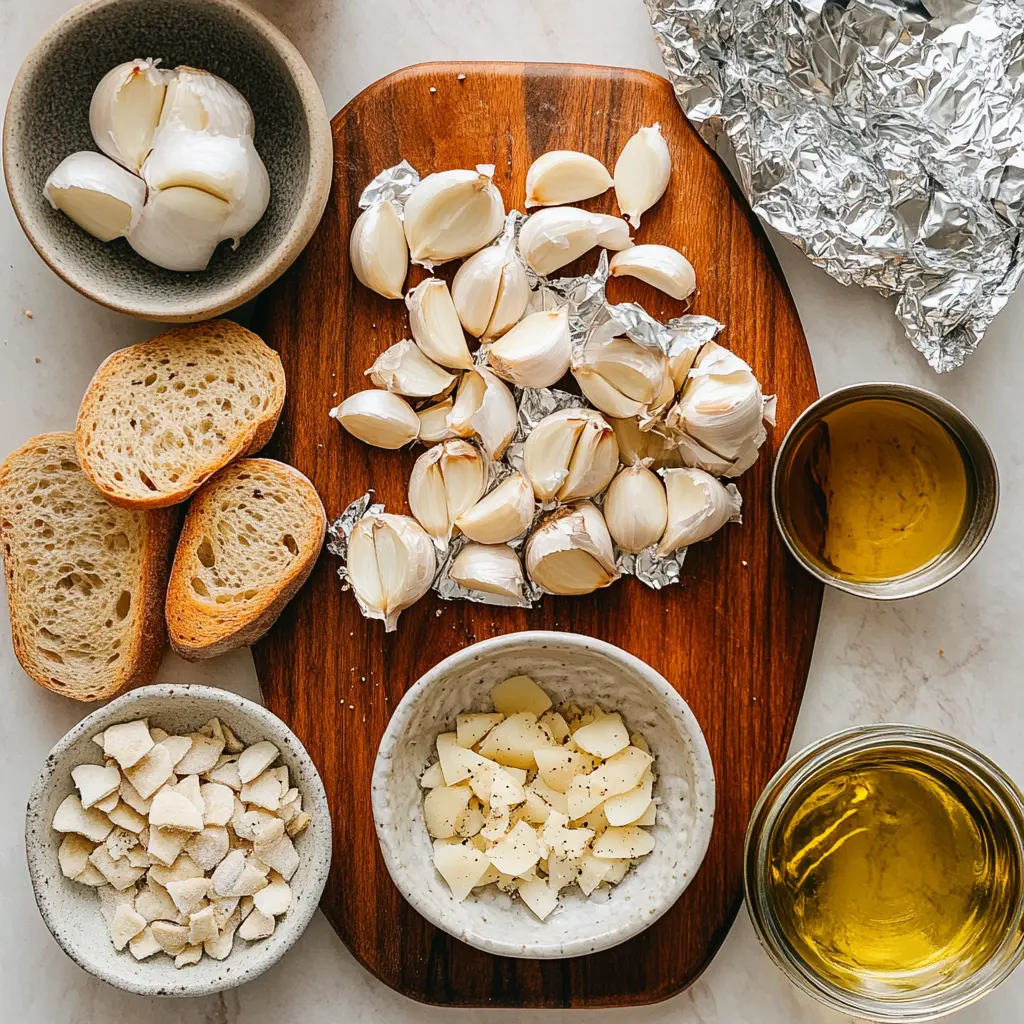 ROASTED GARLIC IN AIR FRYER centered hero view, clean and uncluttered