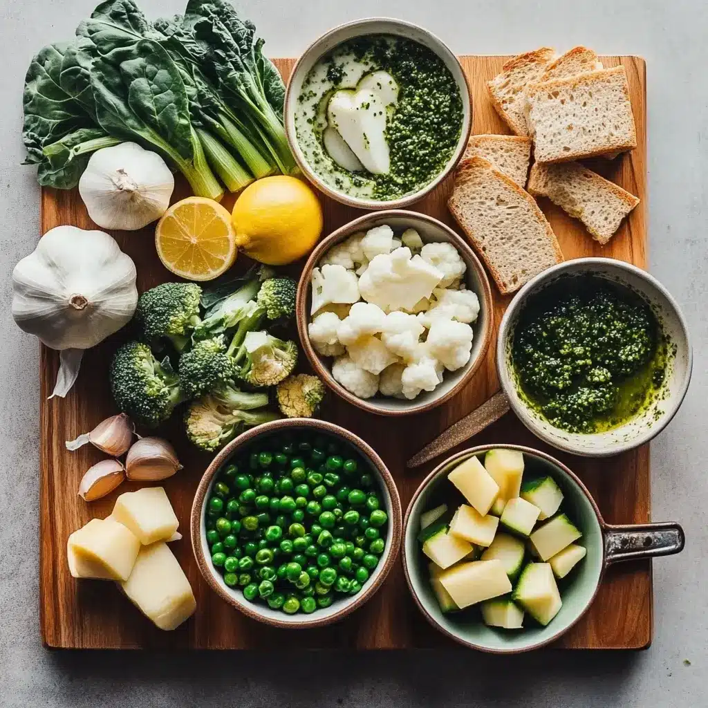 Super Green Sheet Pan Soup Quick Easy Recipes 3 Vibrant green vegetables and aromatics ready for roasting for Super Green Sheet Pan Soup