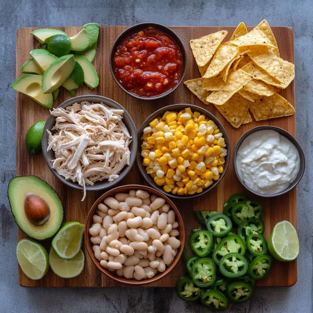 THE BEST WHITE CHICKEN CHILI RECIPE centered hero view, clean and uncluttered