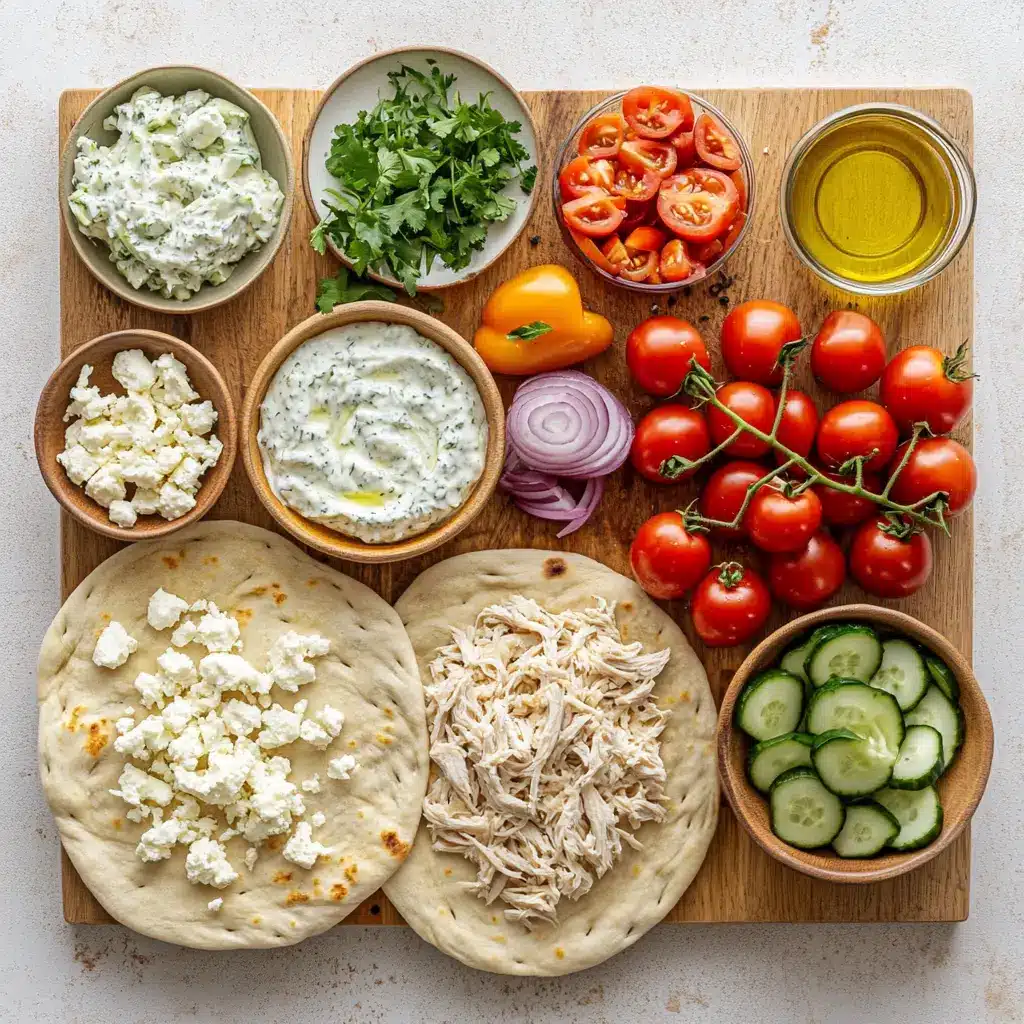 Tzatziki Chicken Pizza: Delicious and Easy Recipe 2 TZATZIKI CHICKEN PIZZA centered hero view, clean and uncluttered