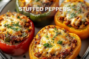 STUFFED PEPPERS centered hero view, clean and uncluttered