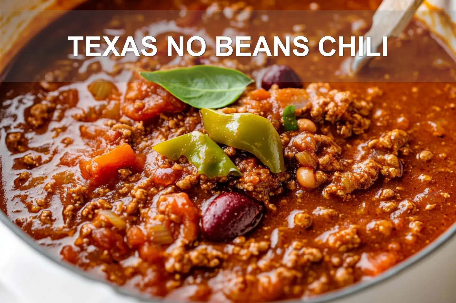 Texas No Beans Chili Recipe: Irresistible Taste Adventure 2 TEXAS NO BEANS CHILI centered hero view, clean and uncluttered