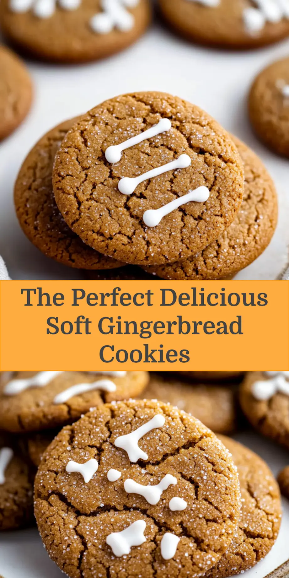 THE PERFECT SOFT GINGERBREAD COOKIES centered hero view, clean and uncluttered_pin