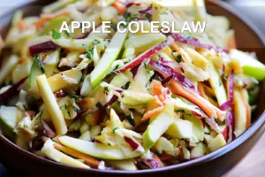 Discover the Ultimate Apple Coleslaw for BBQ APPLE COLESLAW centered hero view, clean and uncluttered