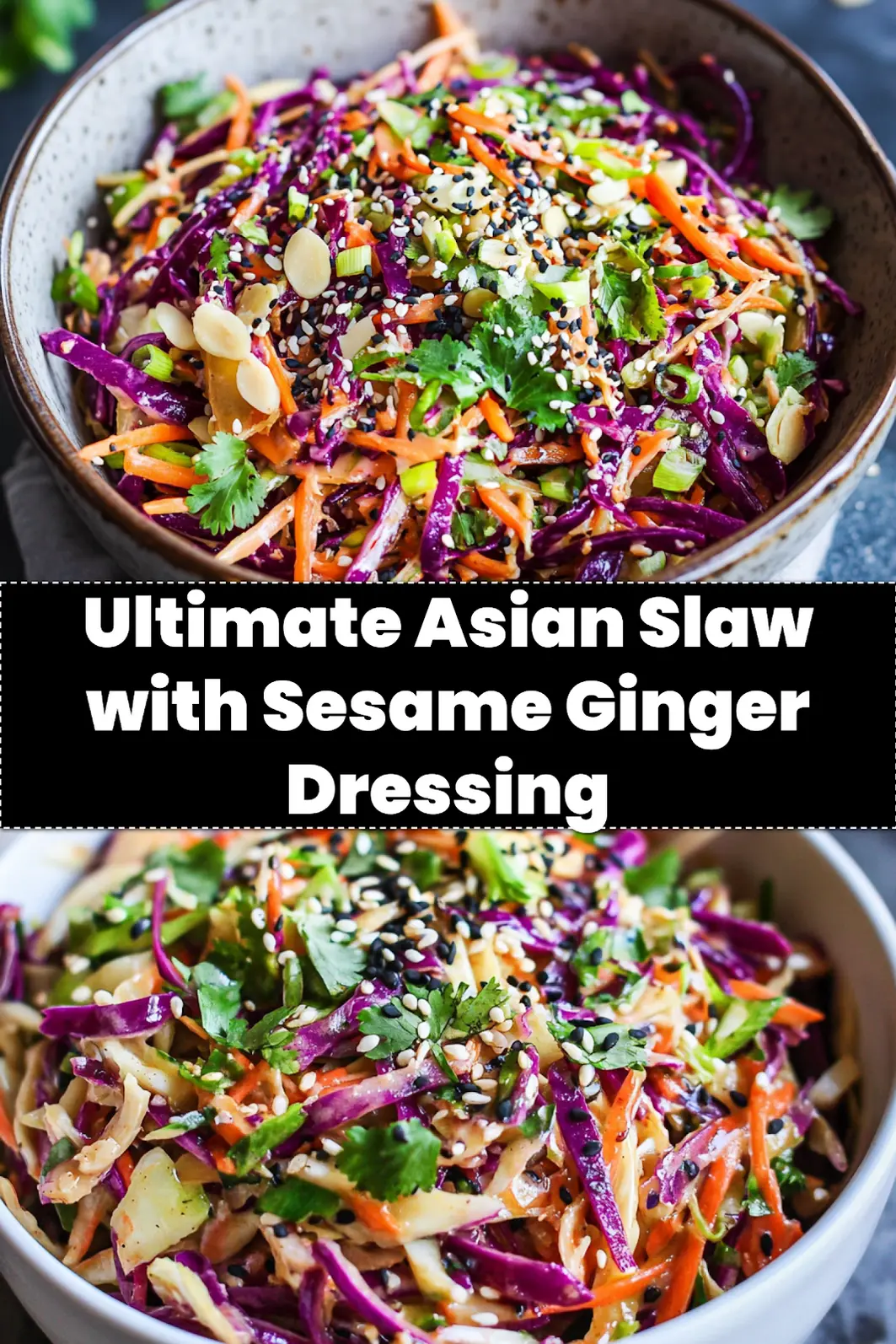 Quick Asian Slaw with Sesame Ginger Dressing Guide 4 ASIAN SLAW WITH SESAME GINGER DRESSING - centered hero view, clean and uncluttered_pin