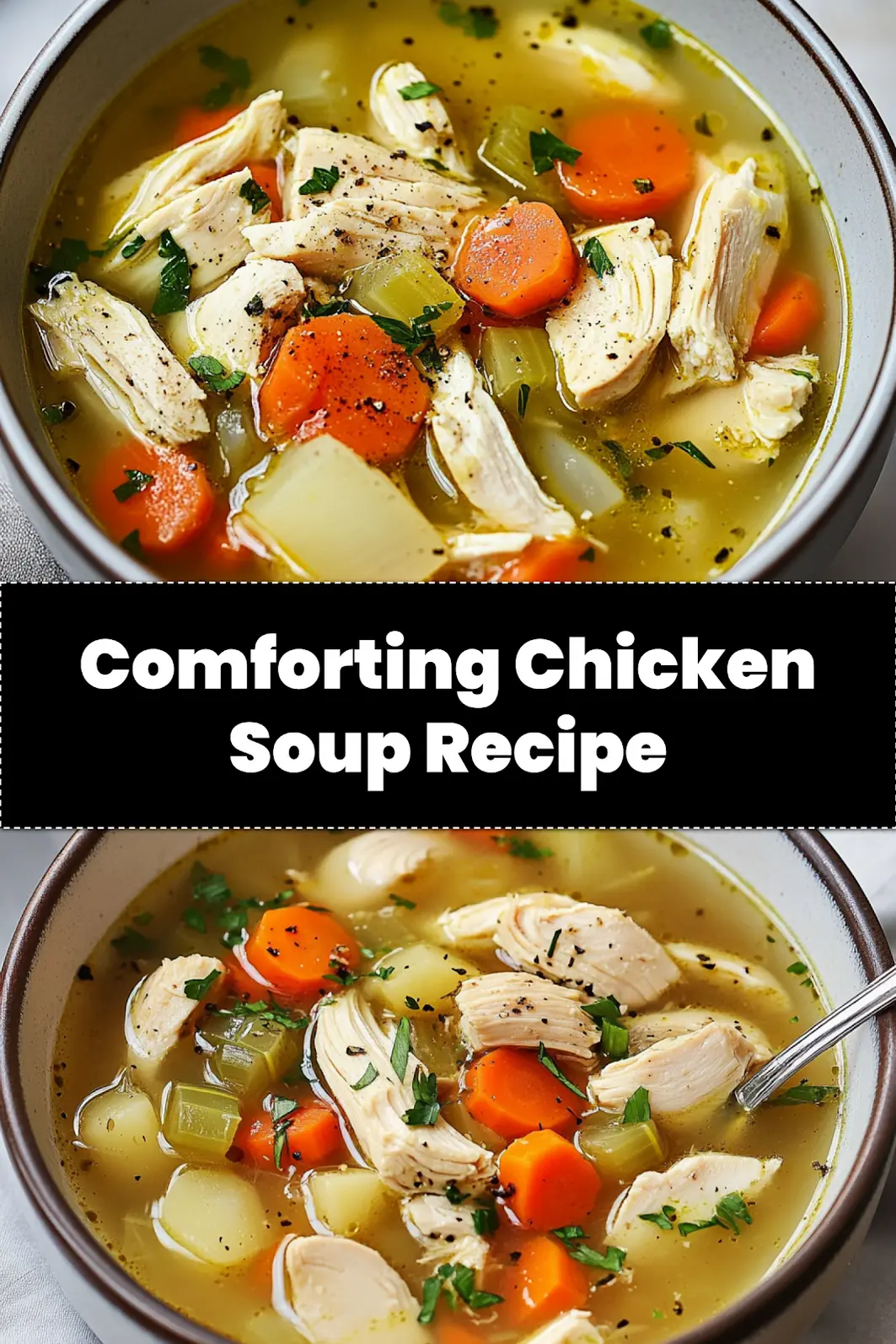 CHICKEN SOUP centered hero view, clean and uncluttered_pin