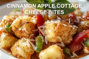 CINNAMON APPLE COTTAGE CHEESE BITES centered hero view, clean and uncluttered