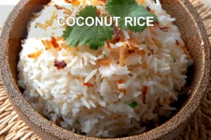 COCONUT RICE centered hero view, clean and uncluttered