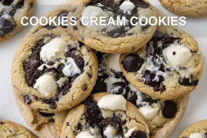 COOKIES CREAM COOKIES centered hero view, clean and uncluttered
