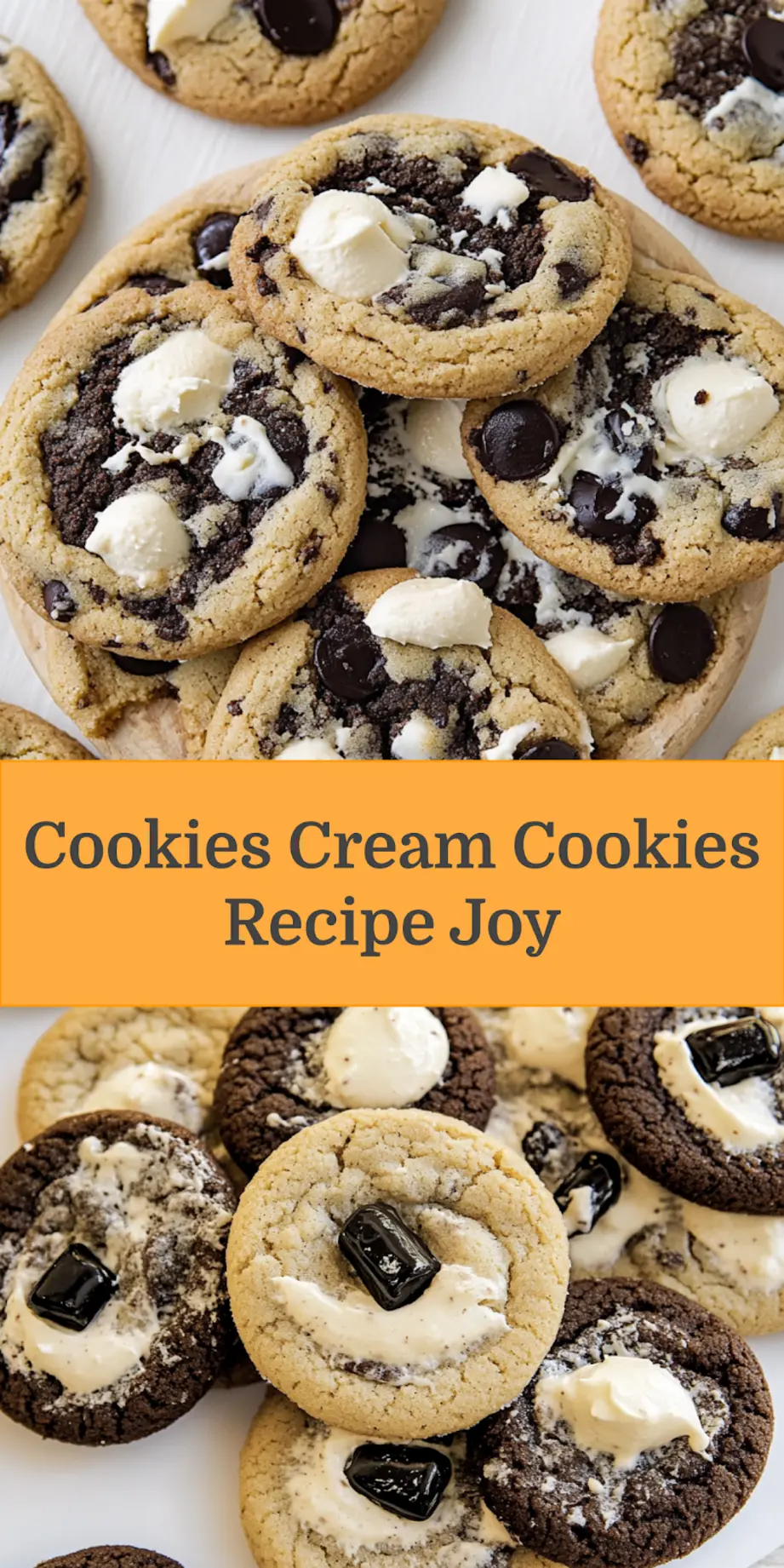 Plate of freshly baked Cookies Cream Cookies