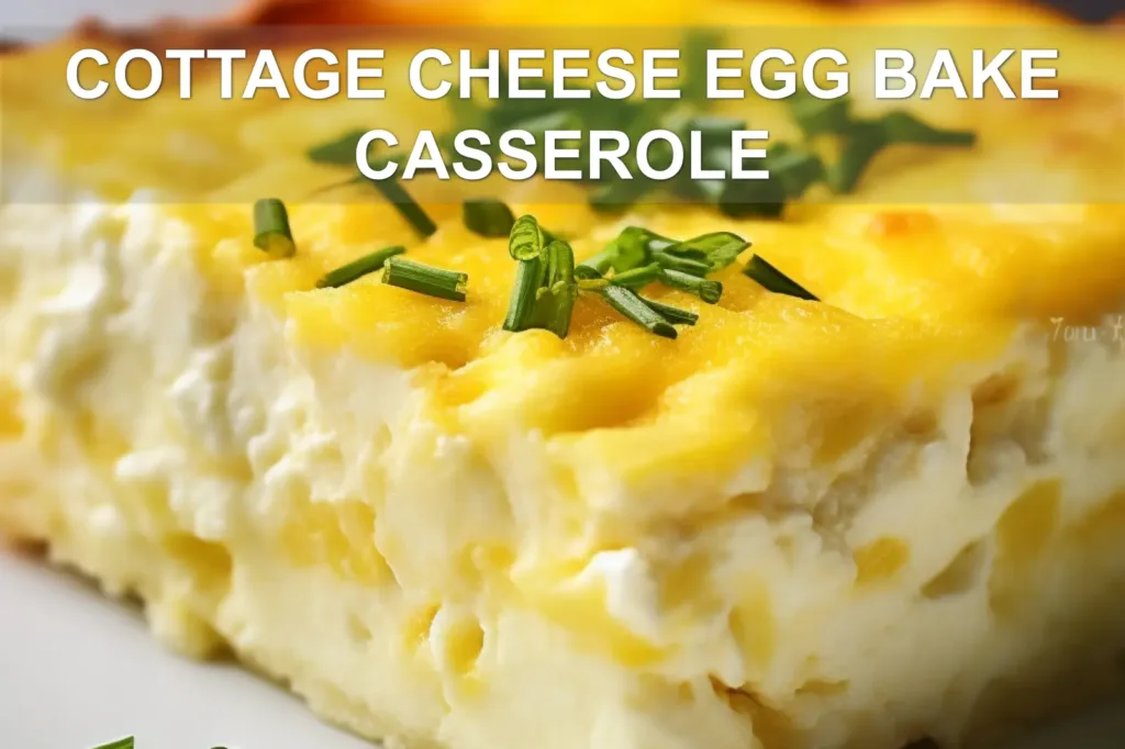 COTTAGE CHEESE EGG BAKE CASSEROLE centered hero view, clean and uncluttered