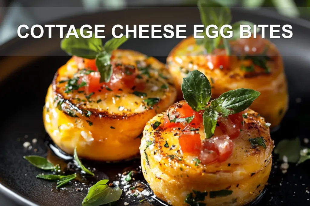 COTTAGE CHEESE EGG BITES centered hero view, clean and uncluttered