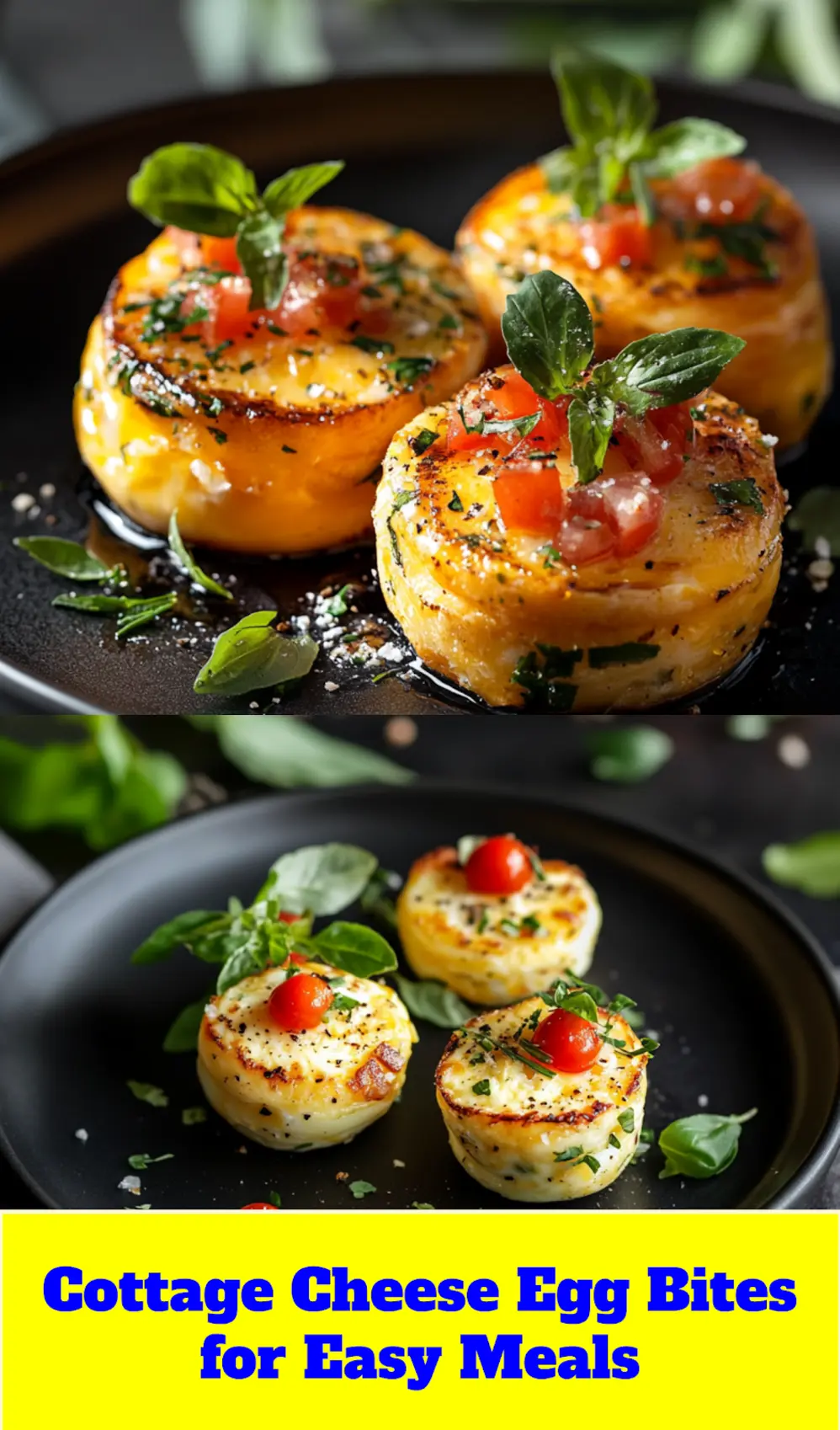 COTTAGE CHEESE EGG BITES centered hero view, clean and uncluttered_pin