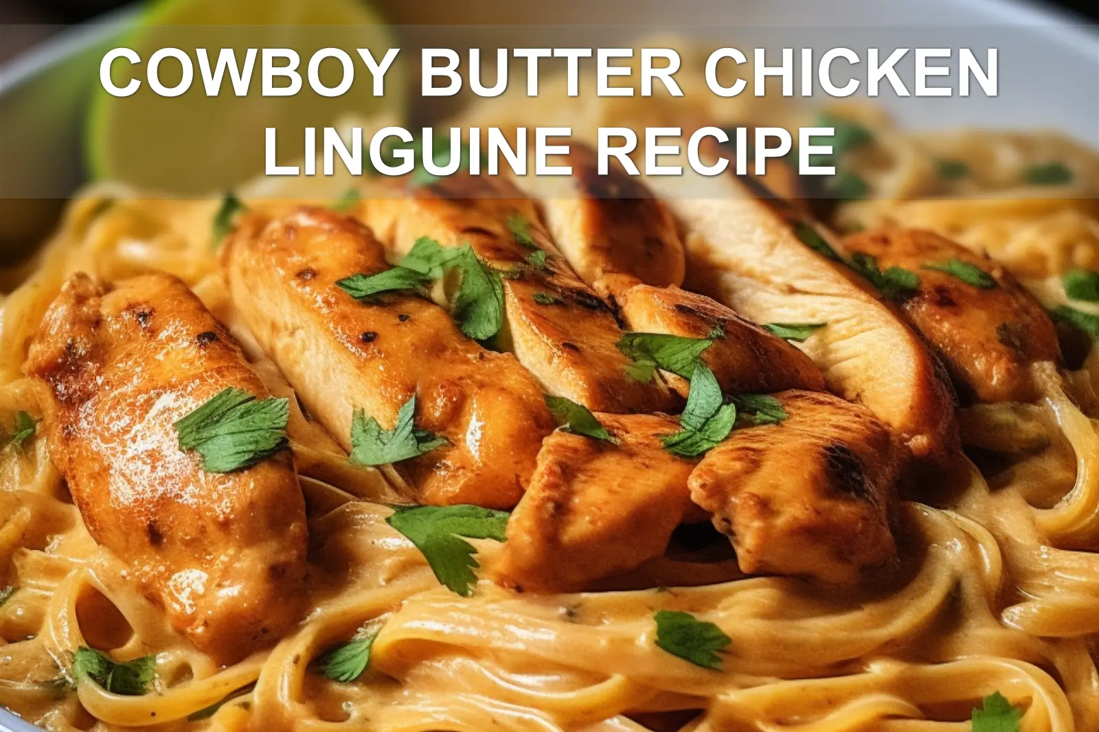 Delicious Cowboy Butter Chicken Linguine Recipe for All 2 COWBOY BUTTER CHICKEN LINGUINE RECIPE centered hero view, clean and uncluttered