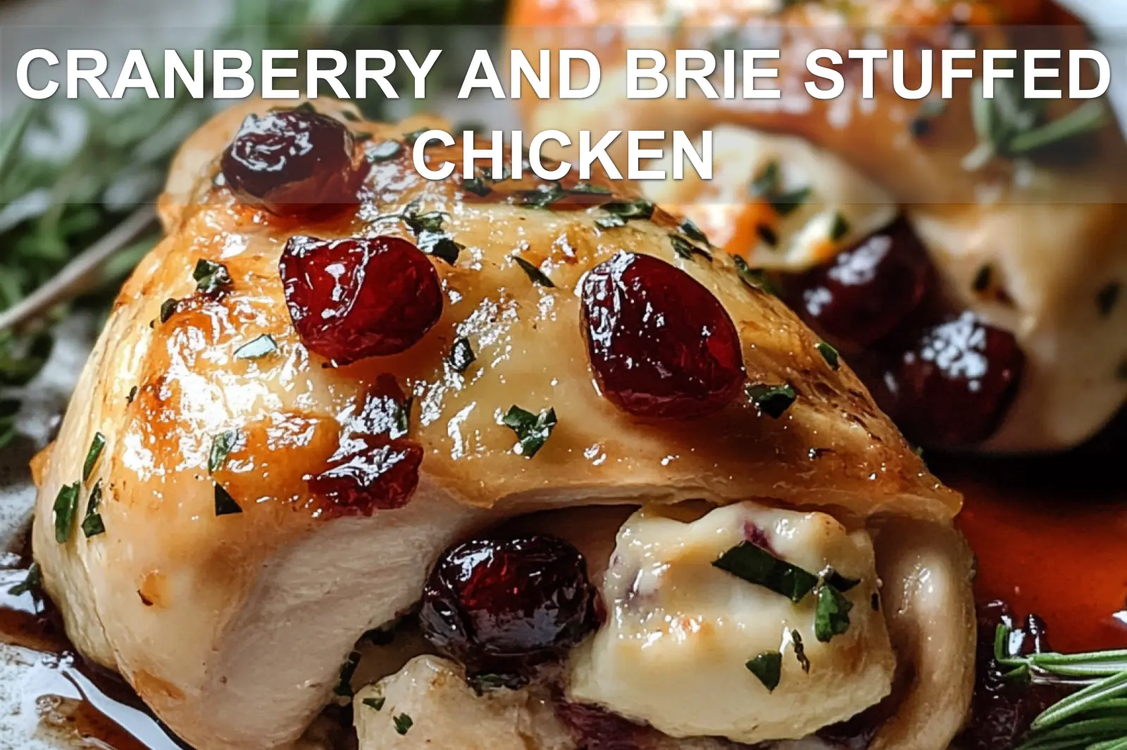 Irresistible Cranberry and Brie Stuffed Chicken 2 CRANBERRY AND BRIE STUFFED CHICKEN centered hero view, clean and uncluttered