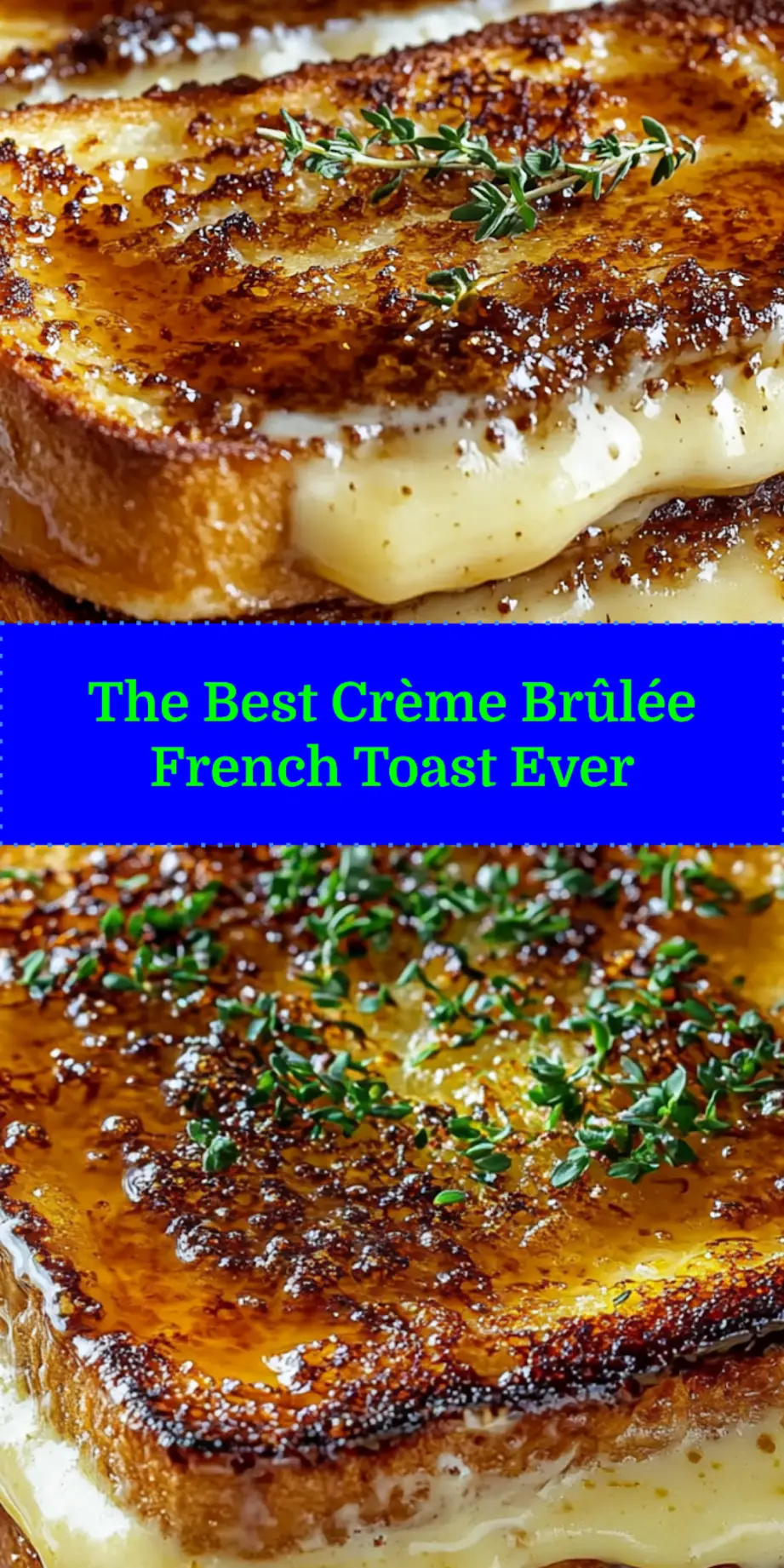 CREME BRULEE FRENCH TOAST centered hero view, clean and uncluttered_pin