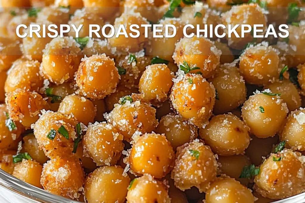 CRISPY ROASTED CHICKPEAS centered hero view, clean and uncluttered