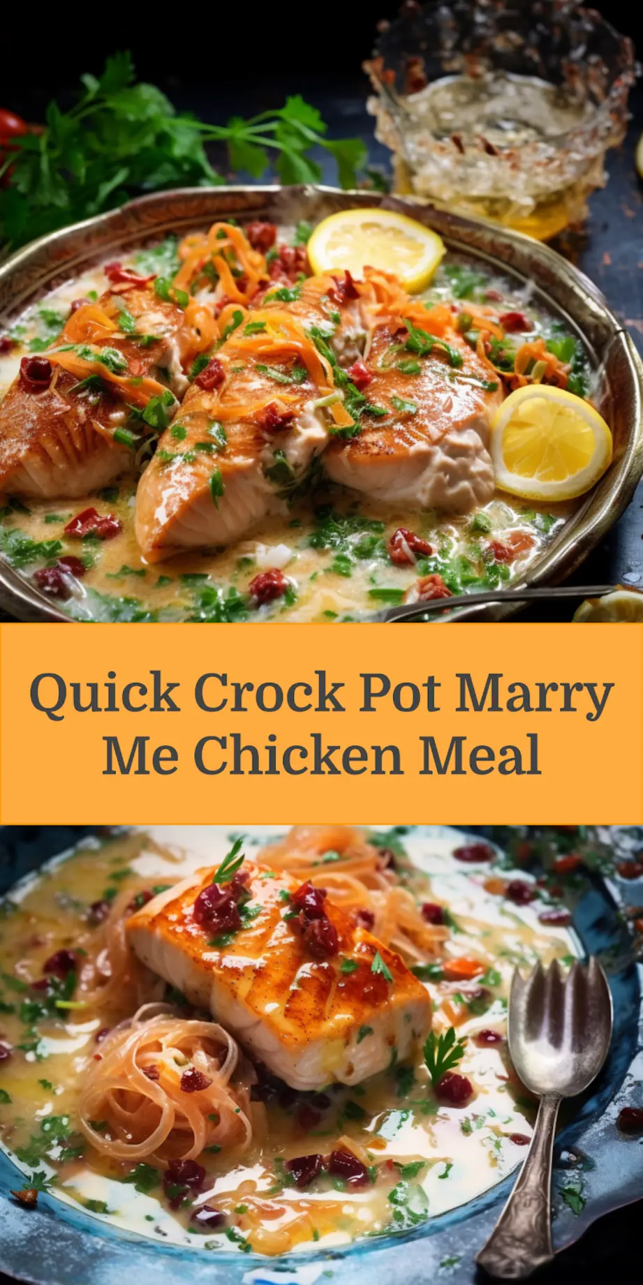 How to Make Irresistible Crock Pot Marry Me Chicken 4 CROCK POT MARRY ME CHICKEN centered hero view, clean and uncluttered_pin