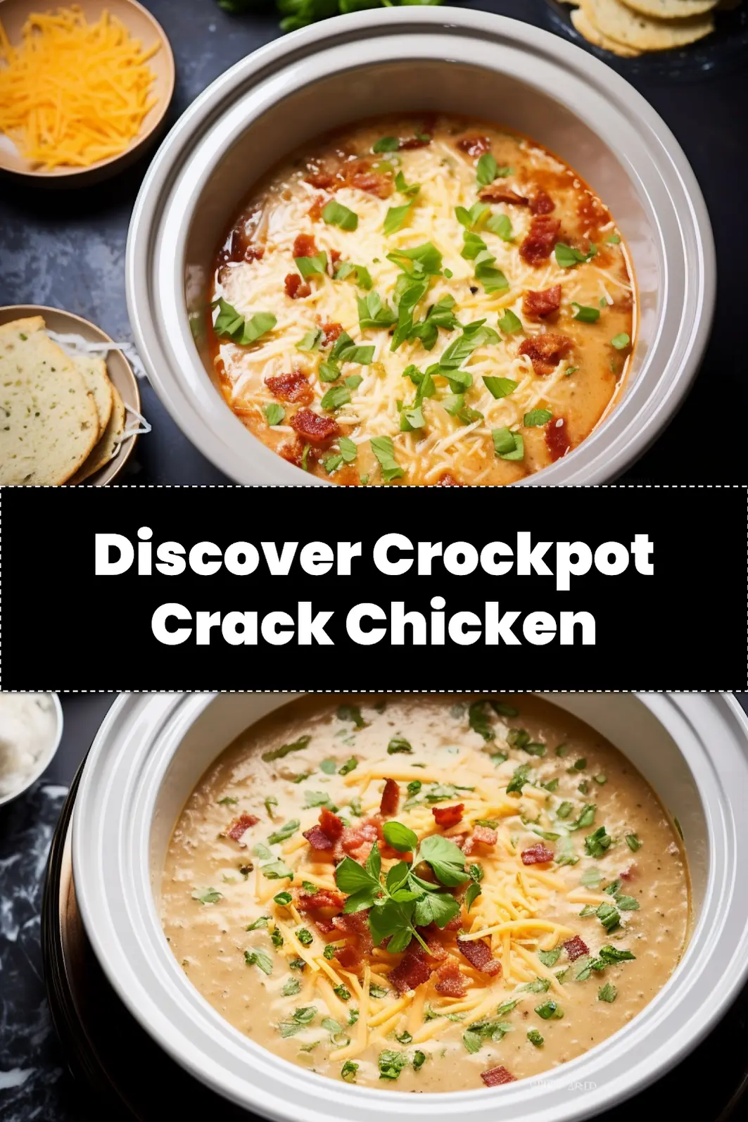 CROCKPOT CRACK CHICKEN centered hero view, clean and uncluttered_pin