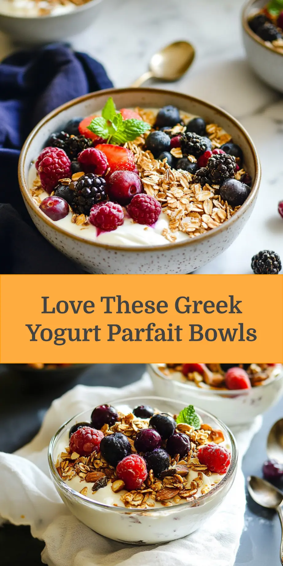 GREEK YOGURT PARFAIT BOWLS centered hero view, clean and uncluttered_pin