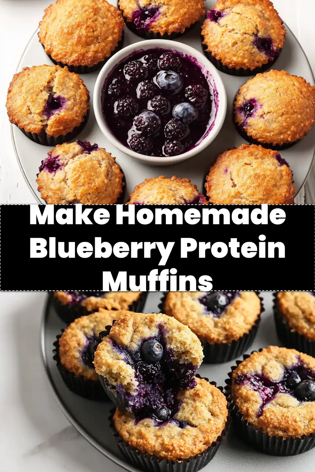 Pin for later: Delicious homemade blueberry protein muffins, perfect for a healthy snack