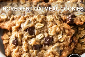 INGREDIENT OATMEAL COOKIES centered hero view, clean and uncluttered