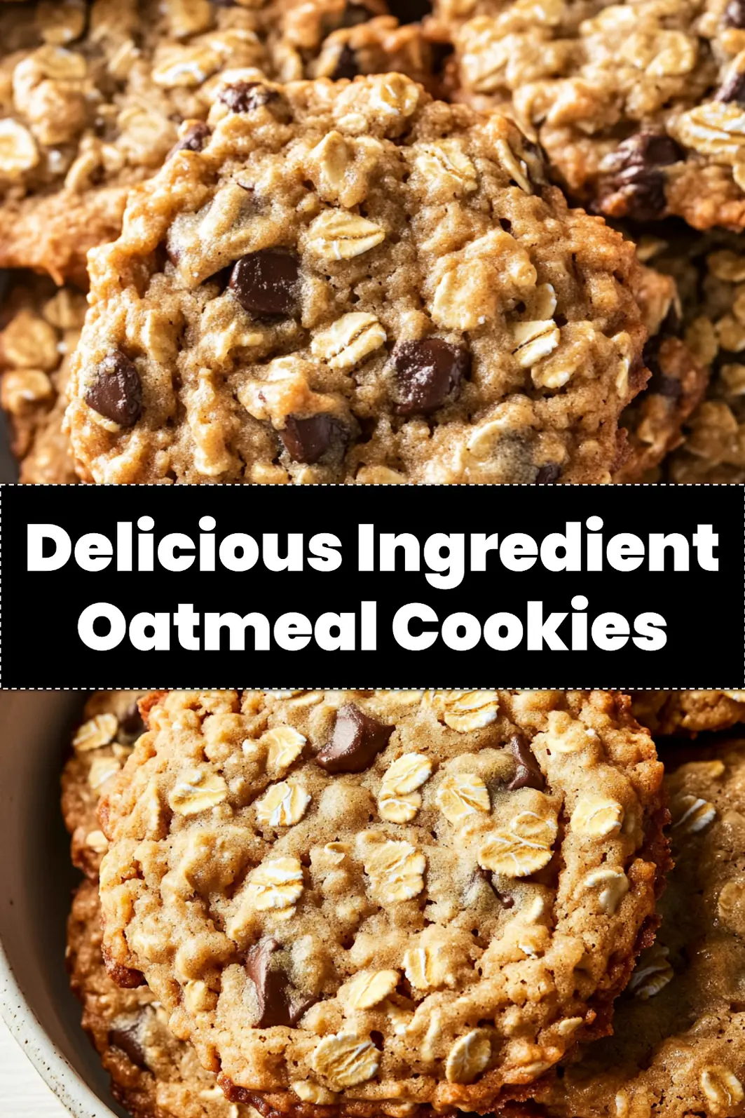 Ingredient oatmeal cookies, clean and uncluttered, centered hero view