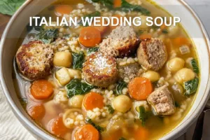 ITALIAN WEDDING SOUP centered hero view, clean and uncluttered