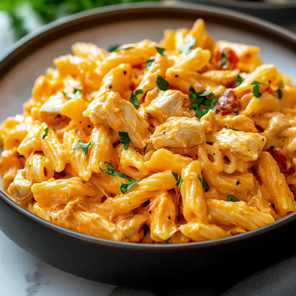 Buffalo Chicken Pasta centered hero view, clean and uncluttered