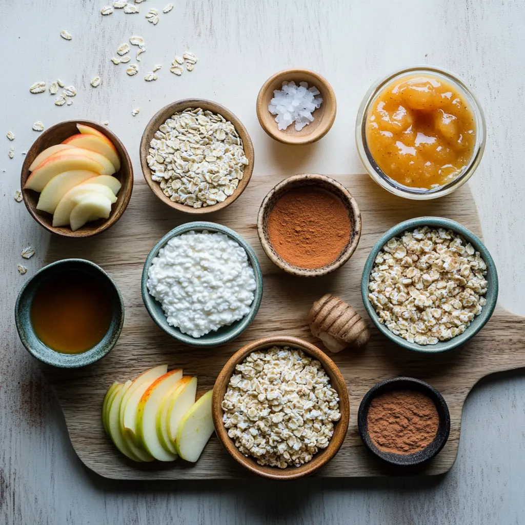 CINNAMON APPLE COTTAGE CHEESE BITES centered hero view, clean and uncluttered