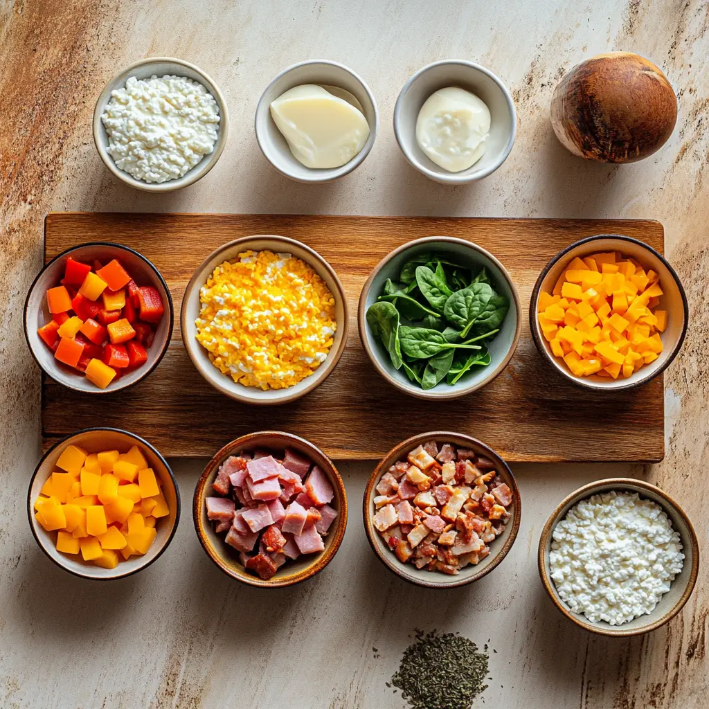 How to Make a Delicious Cottage Cheese Egg Bake Casserole 3 COTTAGE CHEESE EGG BAKE CASSEROLE centered hero view, clean and uncluttered