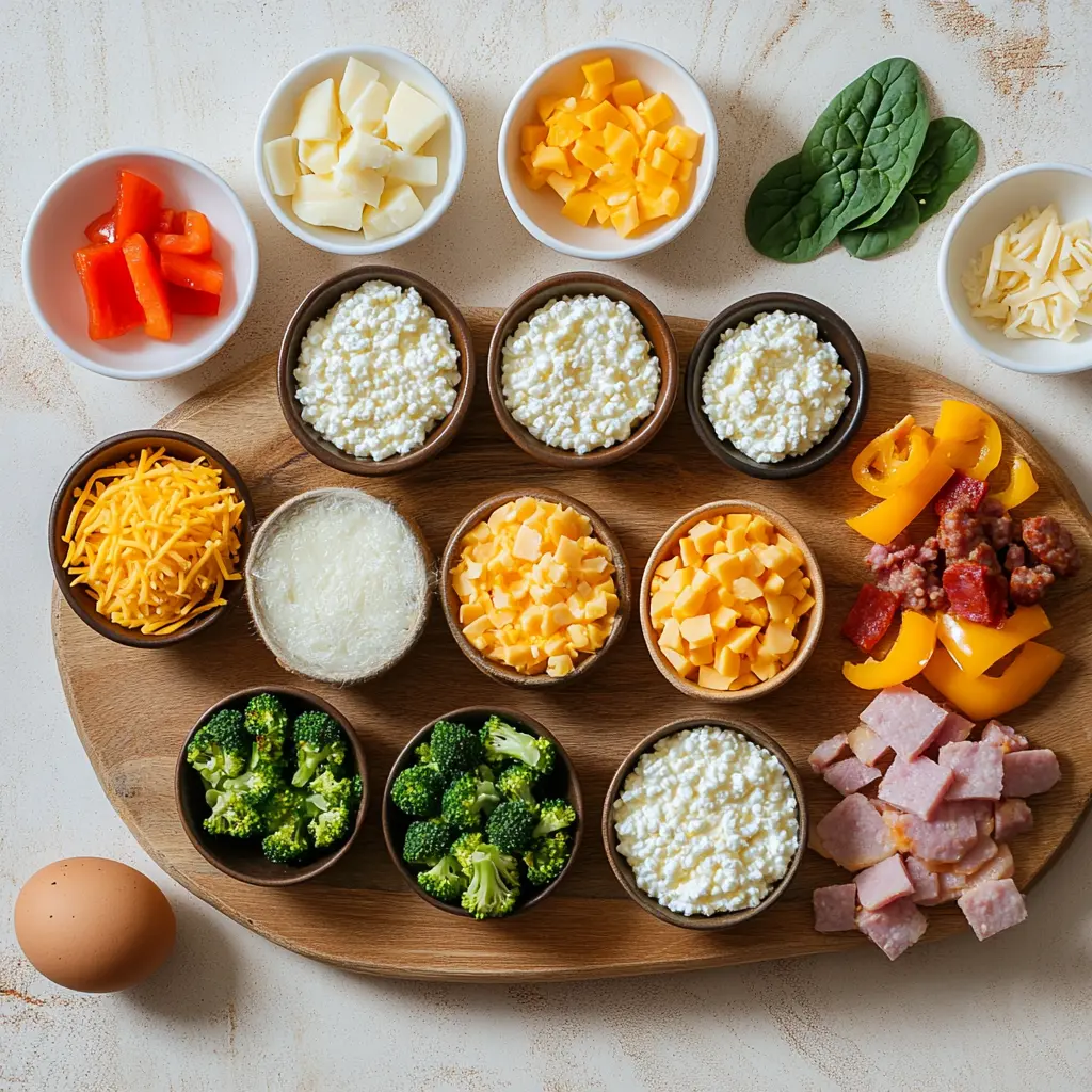 COTTAGE CHEESE EGG BITES centered hero view, clean and uncluttered