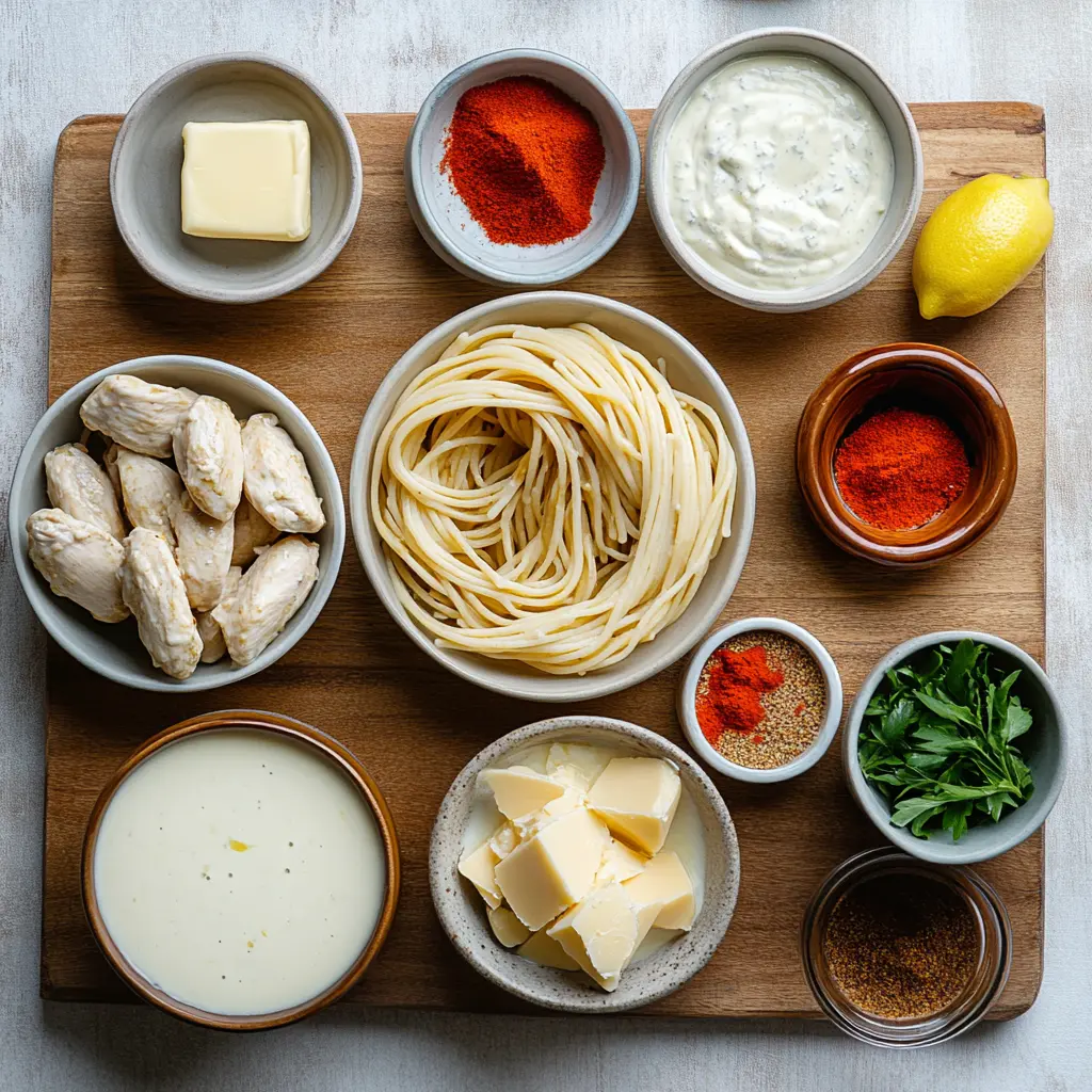 Delicious Cowboy Butter Chicken Linguine Recipe for All 3 COWBOY BUTTER CHICKEN LINGUINE RECIPE centered hero view, clean and uncluttered