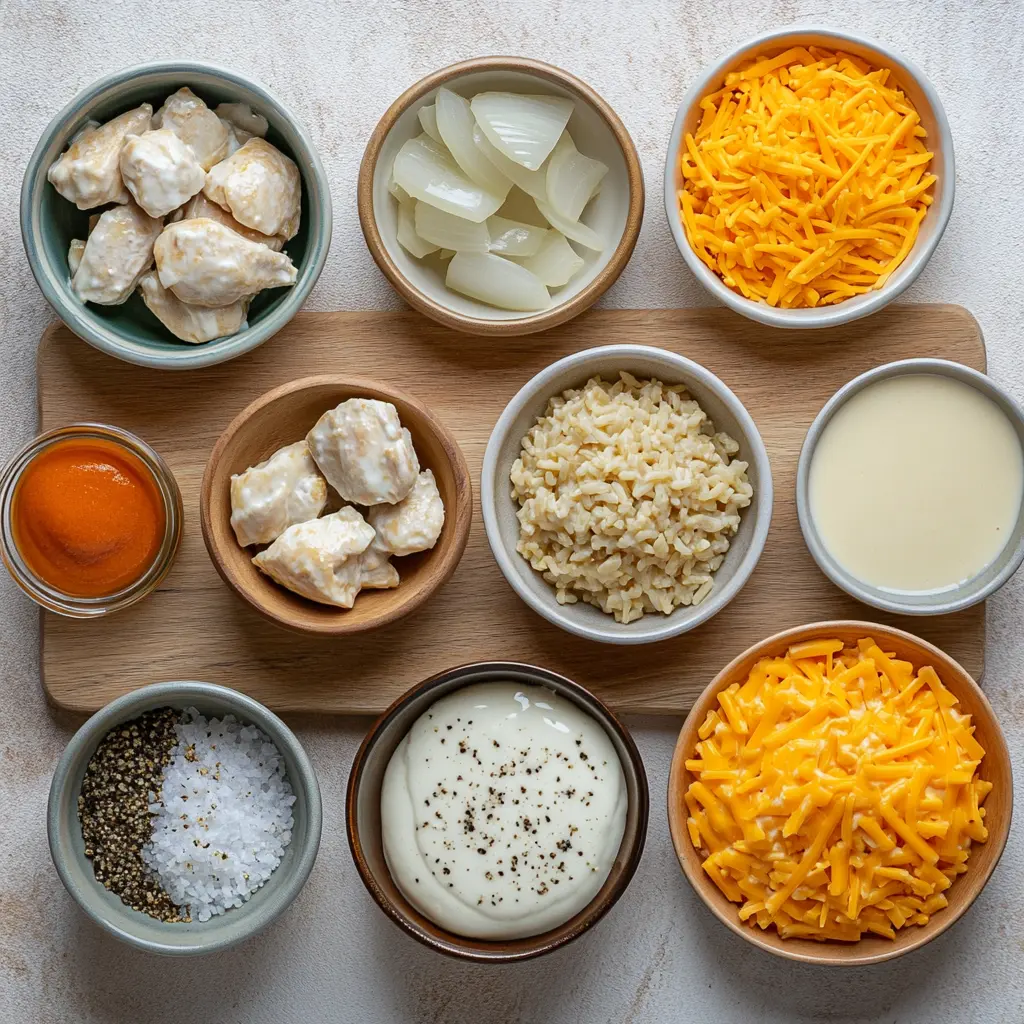 CROCK POT CHICKEN AND RICE RECIPE centered hero view, clean and uncluttered