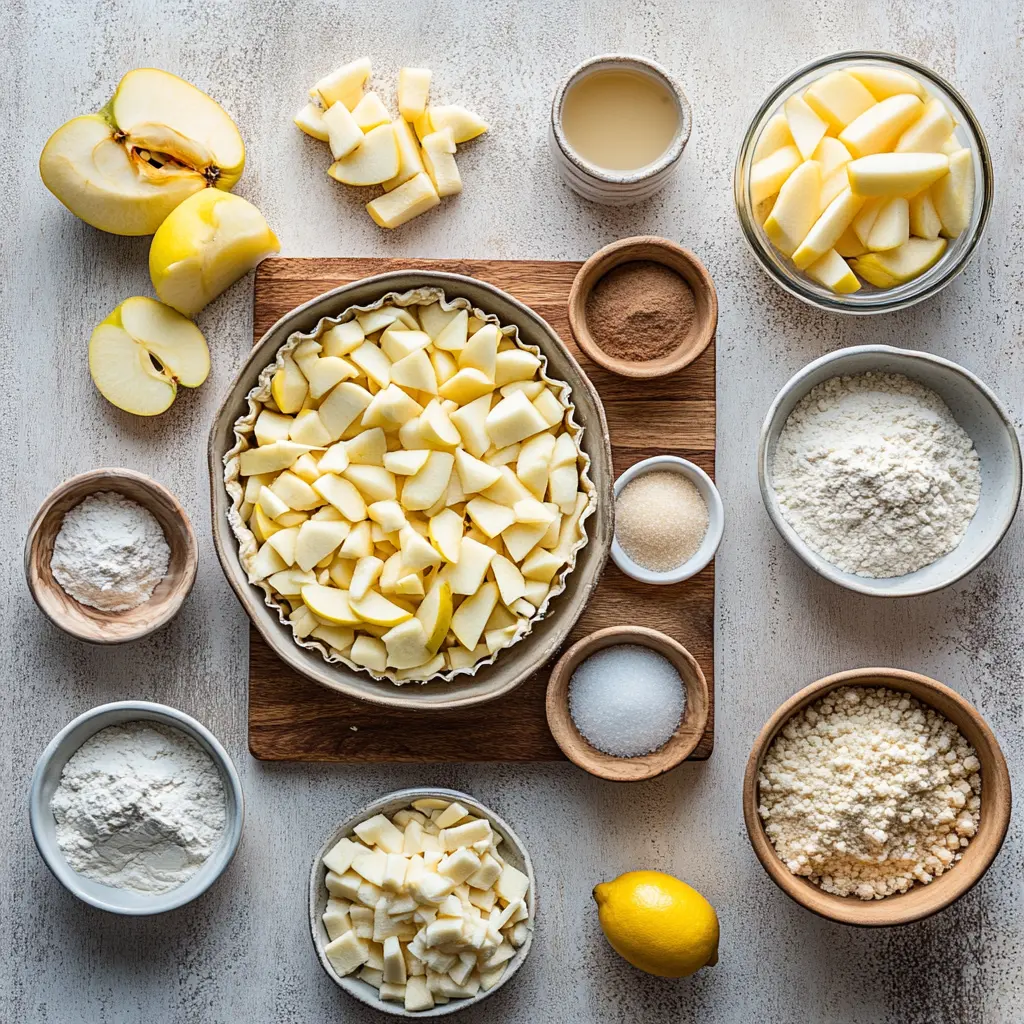 Irresistible Easy Apple Pie with Flaky Crust 3 EASY APPLE PIE centered hero view, clean and uncluttered