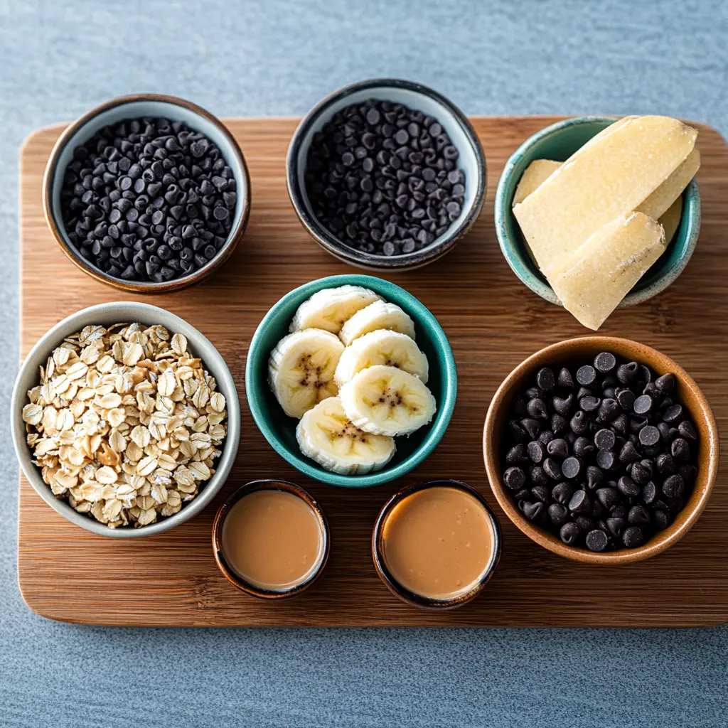 Ingredient oatmeal cookies, clean and uncluttered, centered hero view