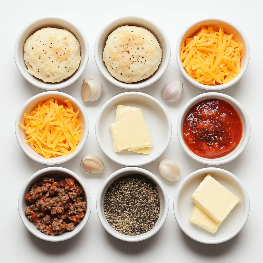 PARMESAN CHEESEBURGER BOMBS centered hero view, clean and uncluttered