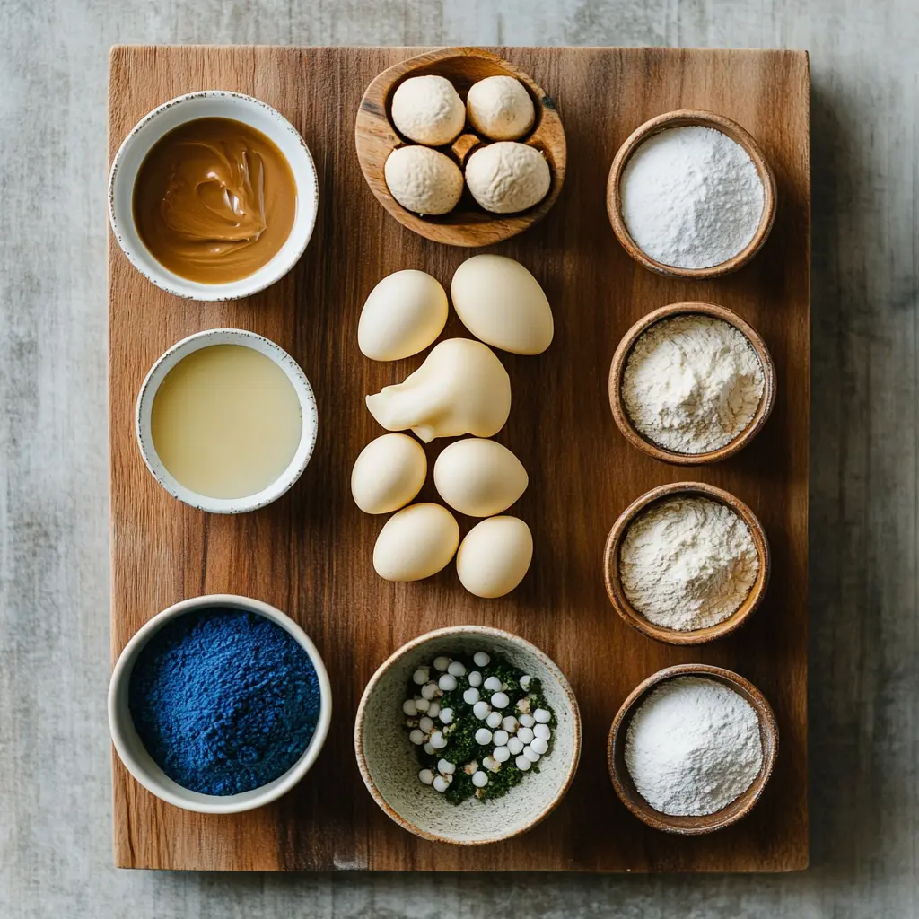 Close-up of freshly made Peanut Butter Easter Eggs, beautifully speckled and arranged