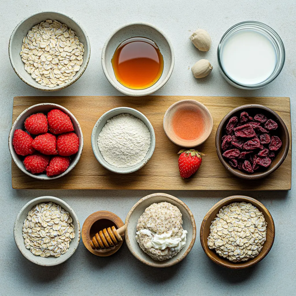 STRAWBERRY CHEESECAKE PROTEIN BALLS centered hero view, clean and uncluttered