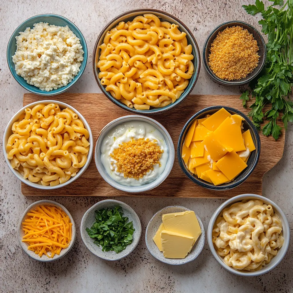 Creamy TINIS VIRAL TIKTOK MAC AND CHEESE in a bowl, garnished with parsley