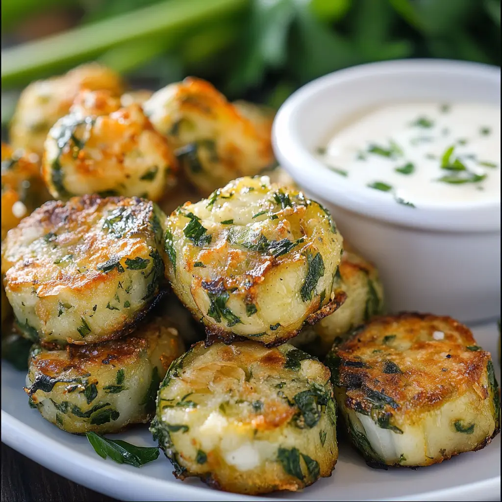 ZUCCHINI GARLIC BITES centered hero view, clean and uncluttered