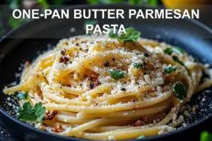 One-Pan Butter Parmesan Pasta: Perfect 20-Minute Meal ONE-PAN BUTTER PARMESAN PASTA centered hero view, clean and uncluttered