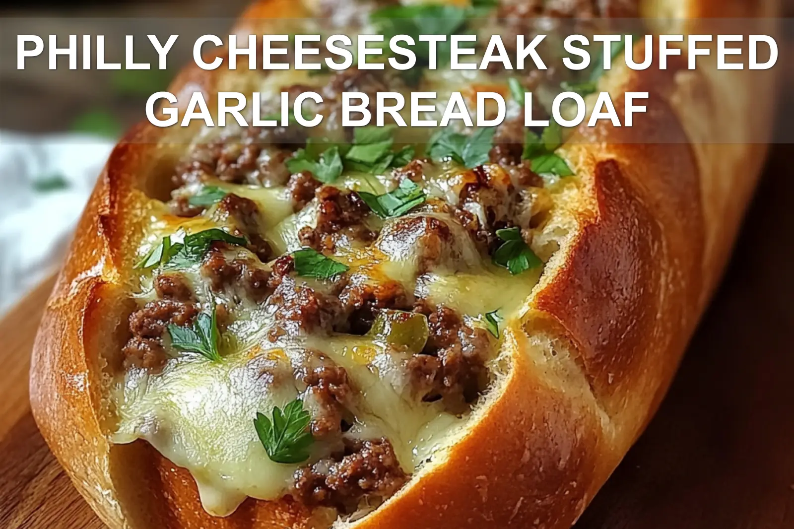 Philly Cheesesteak-Stuffed Garlic Bread Loaf