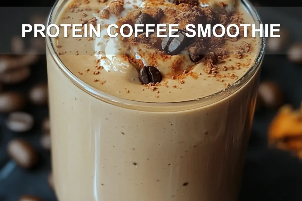 PROTEIN COFFEE SMOOTHIE centered hero view, clean and uncluttered