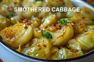 SMOTHERED CABBAGE centered hero view, clean and uncluttered